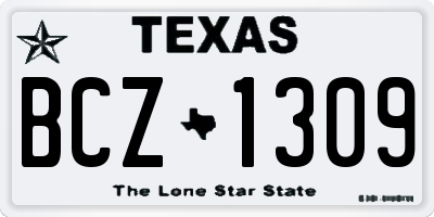 TX license plate BCZ1309