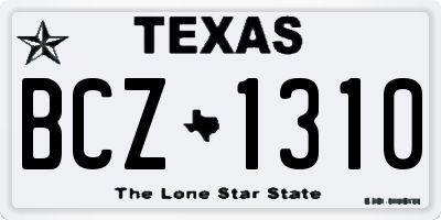TX license plate BCZ1310