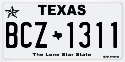 TX license plate BCZ1311