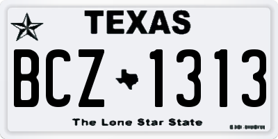 TX license plate BCZ1313