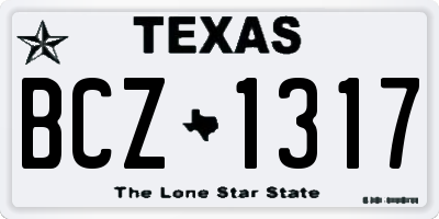 TX license plate BCZ1317