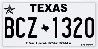 TX license plate BCZ1320