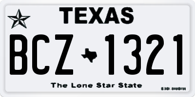 TX license plate BCZ1321