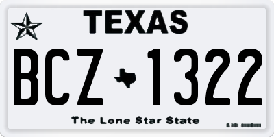 TX license plate BCZ1322