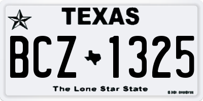 TX license plate BCZ1325
