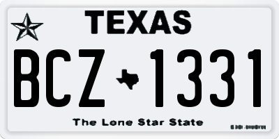 TX license plate BCZ1331