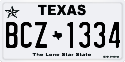 TX license plate BCZ1334