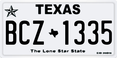 TX license plate BCZ1335
