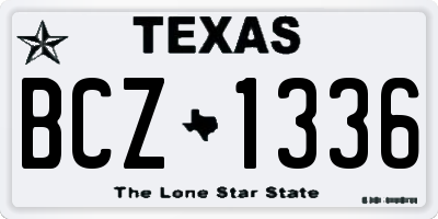TX license plate BCZ1336