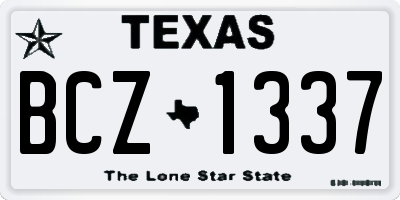 TX license plate BCZ1337