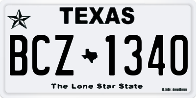 TX license plate BCZ1340