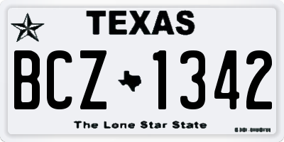 TX license plate BCZ1342