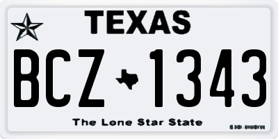 TX license plate BCZ1343