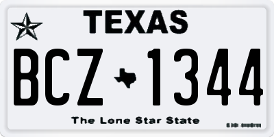 TX license plate BCZ1344