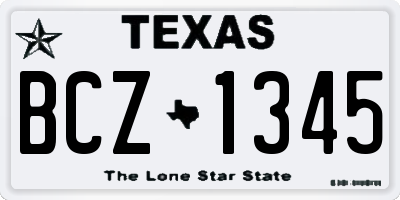 TX license plate BCZ1345