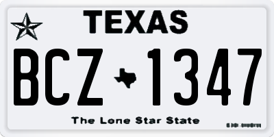 TX license plate BCZ1347