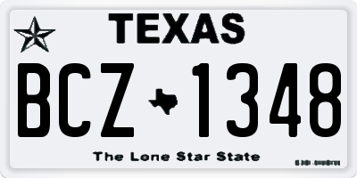 TX license plate BCZ1348
