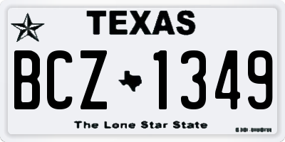 TX license plate BCZ1349