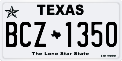 TX license plate BCZ1350