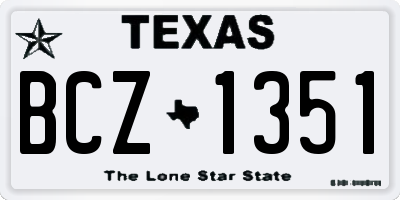 TX license plate BCZ1351