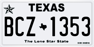 TX license plate BCZ1353