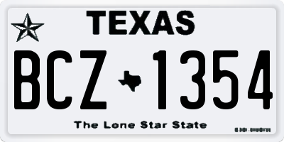TX license plate BCZ1354