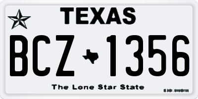 TX license plate BCZ1356