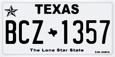 TX license plate BCZ1357