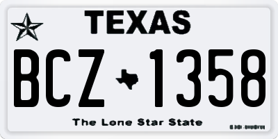 TX license plate BCZ1358