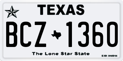 TX license plate BCZ1360