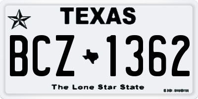 TX license plate BCZ1362