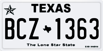 TX license plate BCZ1363