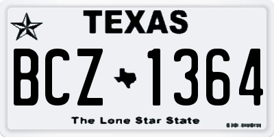 TX license plate BCZ1364