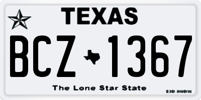 TX license plate BCZ1367