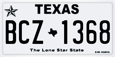 TX license plate BCZ1368
