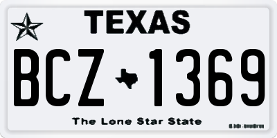 TX license plate BCZ1369