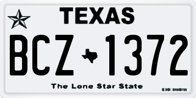TX license plate BCZ1372