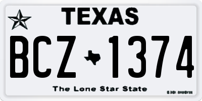 TX license plate BCZ1374