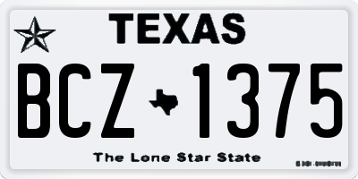 TX license plate BCZ1375