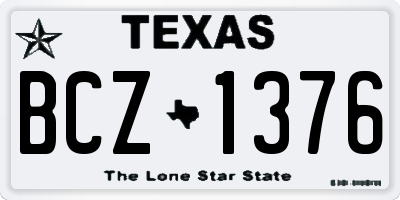 TX license plate BCZ1376