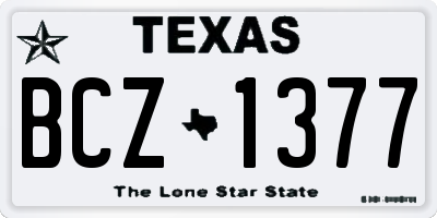 TX license plate BCZ1377