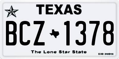 TX license plate BCZ1378