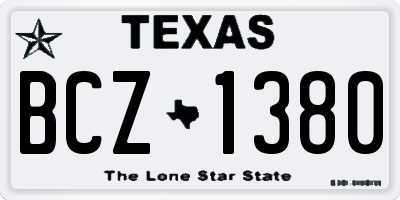 TX license plate BCZ1380