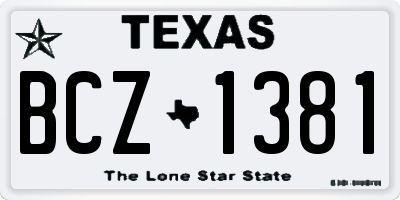 TX license plate BCZ1381