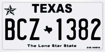TX license plate BCZ1382