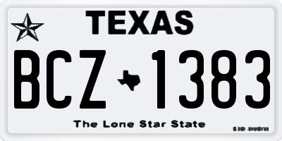 TX license plate BCZ1383