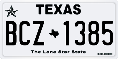 TX license plate BCZ1385