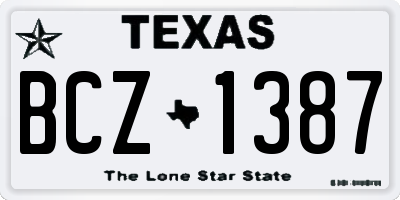 TX license plate BCZ1387