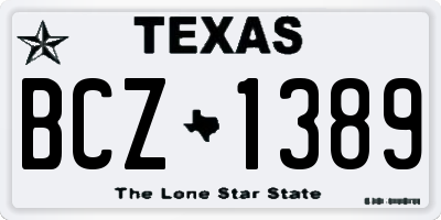 TX license plate BCZ1389