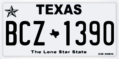 TX license plate BCZ1390